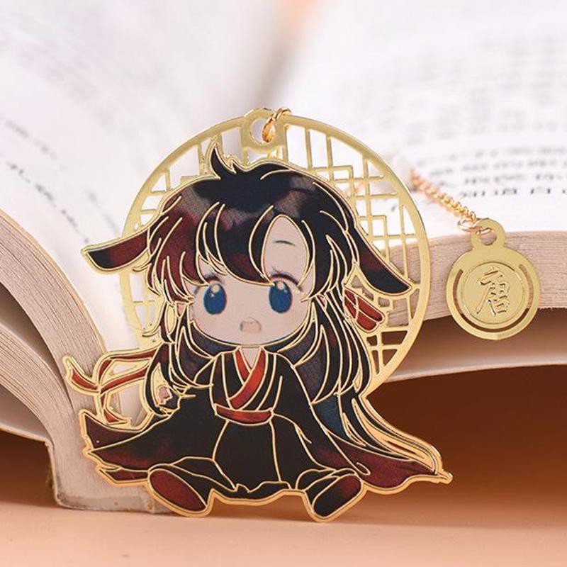 (kim loại mỏng) Bookmark THIÊN QUAN TỨ PHÚC in màu anime chibi