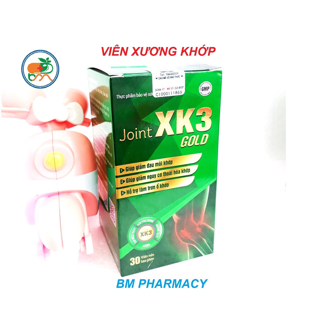 Viên khớp JOINT XK3 GOLD, giúp giảm đau mỏi khớp, giảm nguy cơ thoái hóa khớp, hỗ trợ làm trơn ổ khớp
