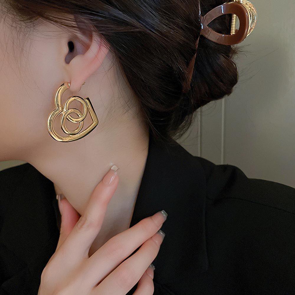 Bông Tai Dáng Dài Hình Tròn Phong Cách Vintage Thời Trang Cho Nữ