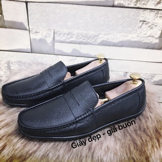 Giầy lười nam da bò dáng basic