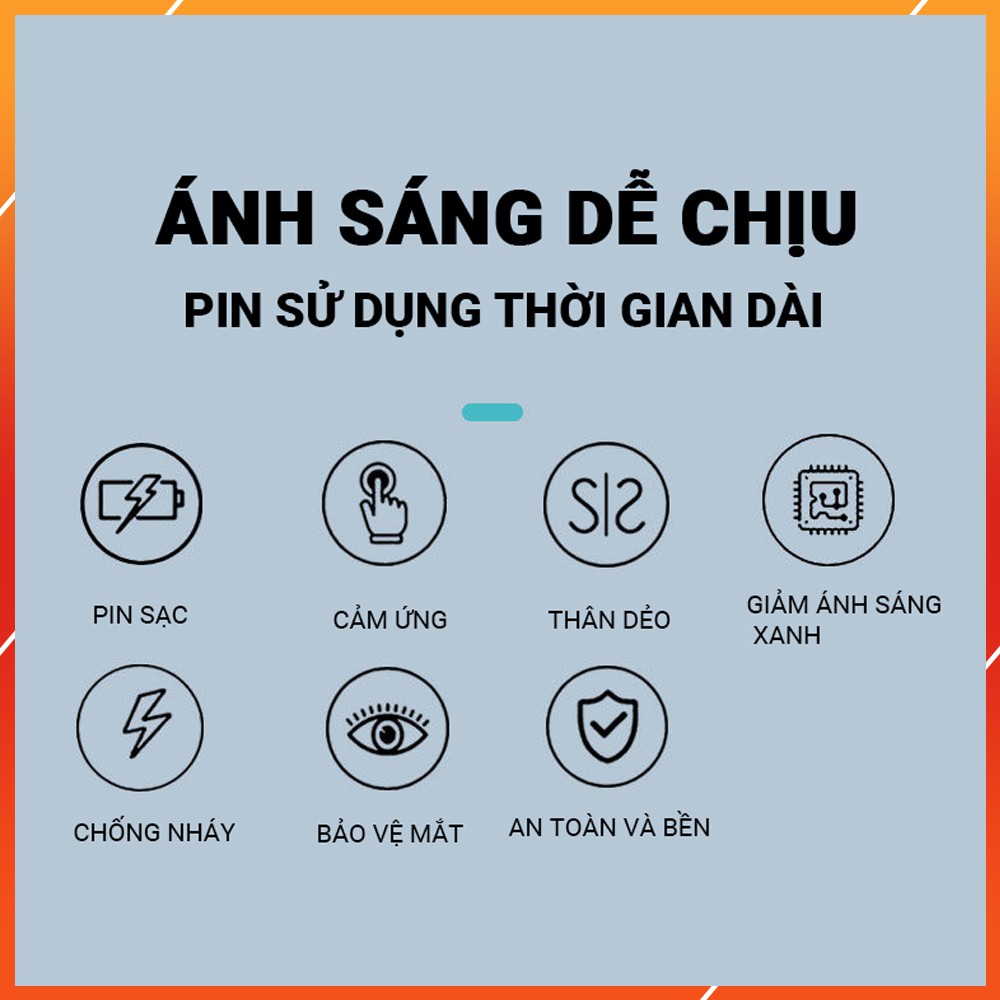 Đèn led để bàn chạm cảm ứng, tích hợp giá đỡ điện thoại, sử dụng pin sạc usb