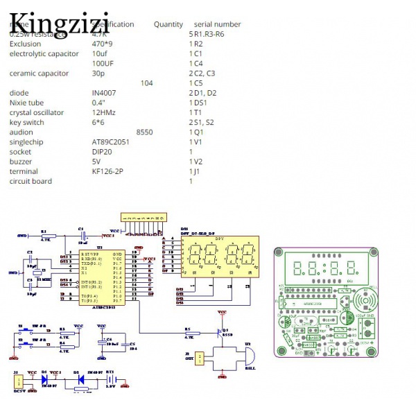 Bộ Lắp Ráp Đồng Hồ Điện Tử 4 Bit At89c2051