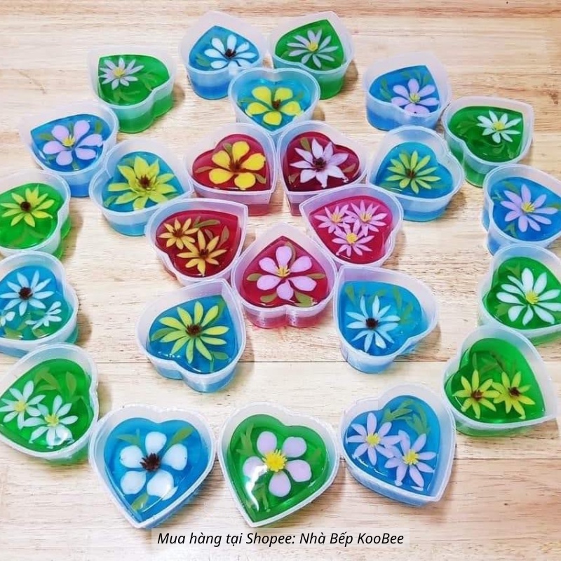 Hộp bánh flan trái tim - Khuôn làm bánh da lợn, thạch rau câu, bánh xu xê, caramen CÓ NẮP CHỊU NHIỆT KHÔNG MÙI