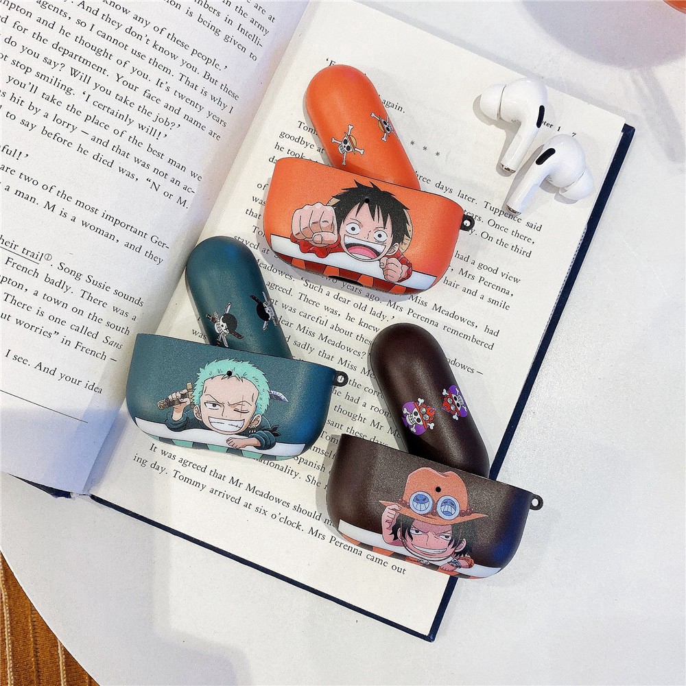 Vỏ Bảo Vệ Hộp Sạc Tai Nghe Airpods Pro/ 3 Bằng Silicon Họa Tiết Hoạt Hình One Piece Luffy Zoro Dễ Thương