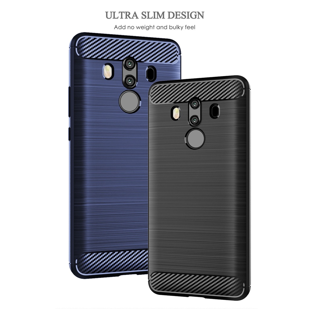 Ốp Điện Thoại tpu Silicone Mềm Chống Sốc Họa Tiết Sợi Carbon Cho Huawei Mate 10 Pro mate10pro RS