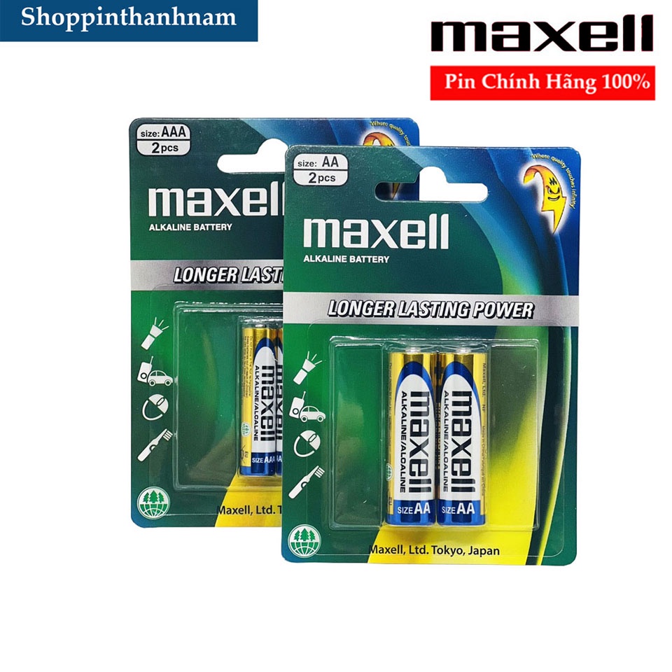 Pin AA / Pin AAA Maxell alkaline Vỉ 2 Viên Chính Hãng