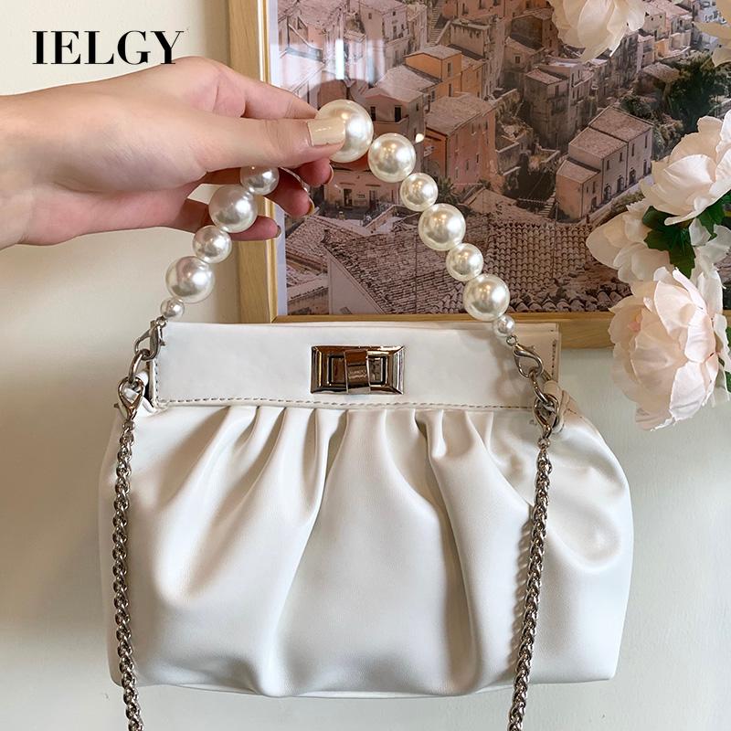 IELGY Túi đeo chéo dạng mây thiết kế đính ngọc trai nhân tạo duyên dáng dành cho phái đẹp