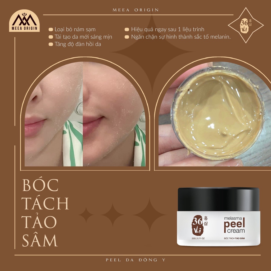 Combo Peed + Kem Phục Hồi Ha Tảo Sâm Bóc Tách Da Đông Y 36 Vị Meea
