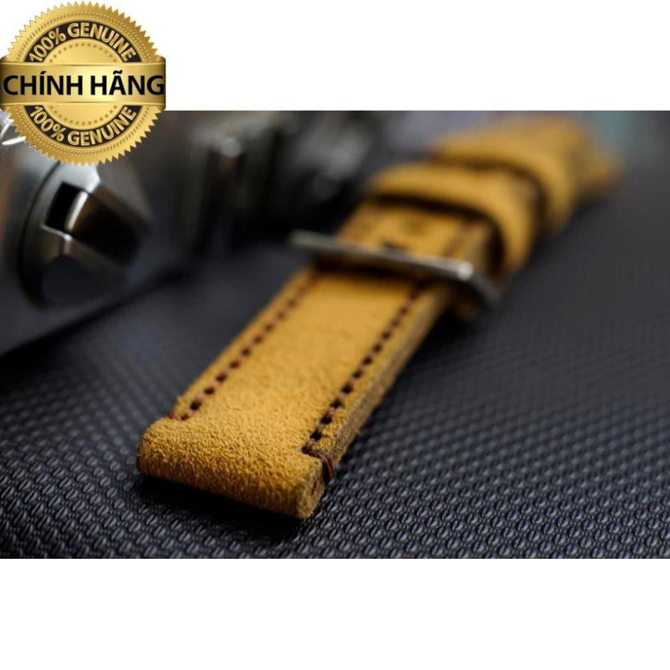 Dây đồng hồ da bò lộn RAM Classic 1960 Tông vàng lúa chín cực đẹp (Tặng Khóa + Cây thay dây + 2 chốt) cực đẹp .