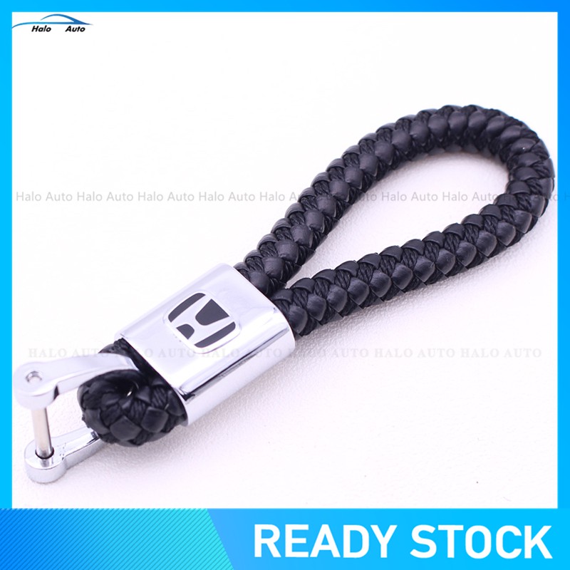 Móc khóa dây da thiết kế hình logo xe hơi tiện dụng