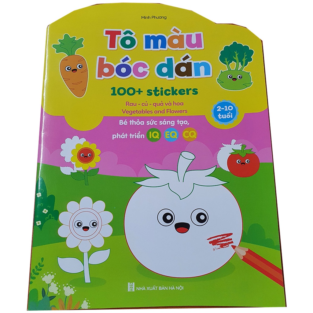 Sách - Tô Màu Bóc Dán 100+ Stickers Song Ngữ Anh - Việt Cho Bé Từ 2-10 Tuổi ( Bộ 6 cuốn )