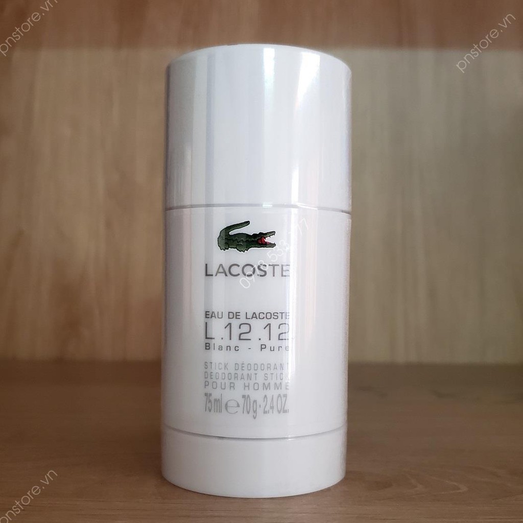 Lăn Khử Mùi Nước Hoa LACOSTE L.12.12 EAU DE BLANC DEODORAN STICK 75G (Trắng)