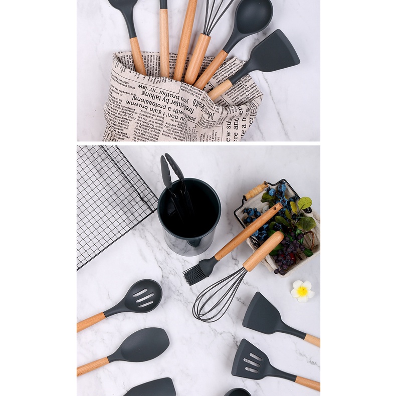 Bộ Dụng Cụ Nấu Ăn Bằng Silicone Cao Cấp Tiện Dụng