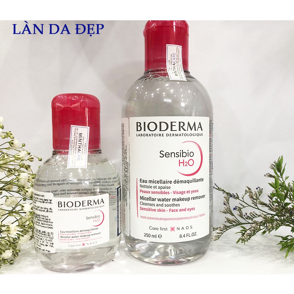 Nước tẩy trang Bioderma Sensibio H2O chai hồng dưỡng ẩm dịu nhẹ dành cho da nhạy cảm chai 100ml đến 500ml