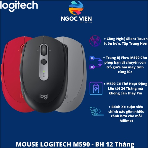 Chuột Không Dây LOGITECH M590 - Nhiều Màu | Bảo Hành 12 Tháng | Hàng Chính Hãng