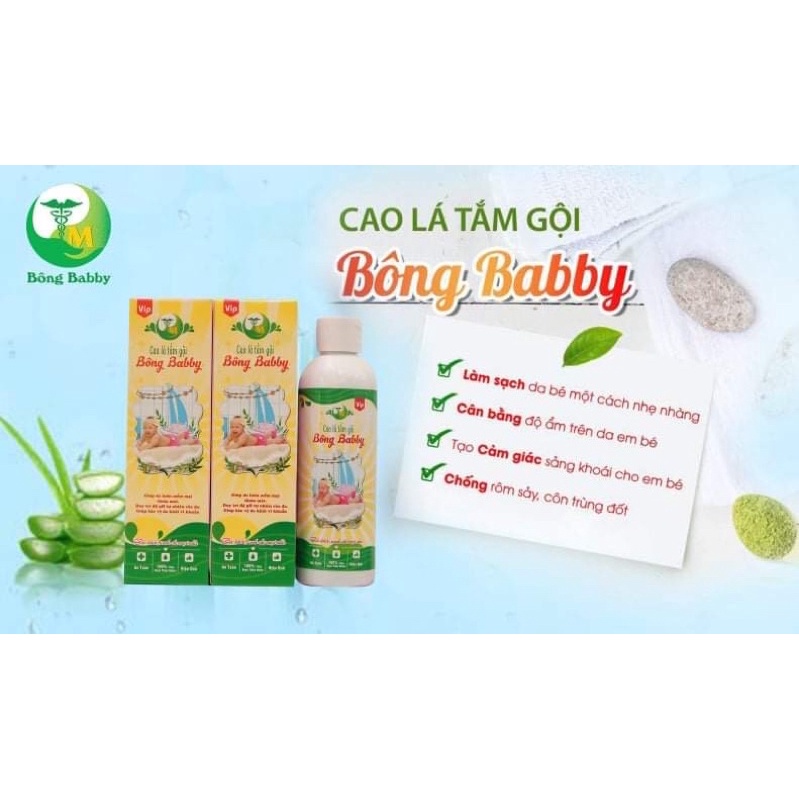 Cao lá tắm gội Bông Baby phiên bản vip đậm đặc gấp 3 lần