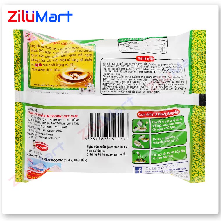 Mì xào Hảo Hảo vị tôm xào chua ngọt  loại 75g