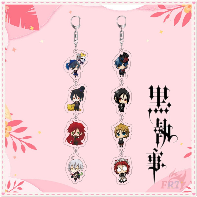 Đen 1 Móc Khóa Acrylic Hai Mặt 4 Mặt In Hình Nhân Vật Anime Hắc Quản Gia (2 Kiểu)