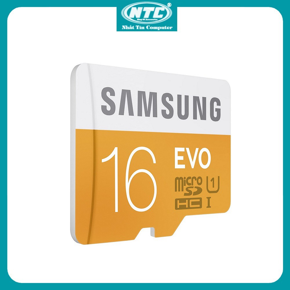 Thẻ Nhớ MicroSDHC Samsung Evo 16gb UHS-I U1 80MB/s Không box (Cam) - Nhất Tín Computer