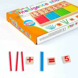 Bộ que tính kèm số 2 in 1 bằng gỗ