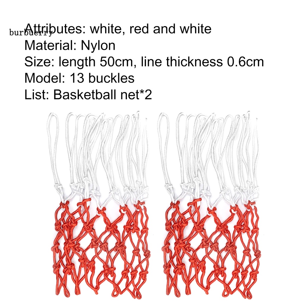 [ Burbuerry ]  13 Buckles Basketball Hoop Mesh Standard 13 Buckles Bold Basketball Net Professional for Outdoor