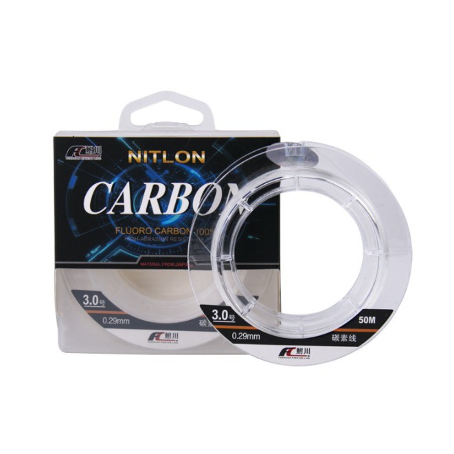 Cước câu cá carbon chống mòn siêu mạnh - cuộn 50 mét