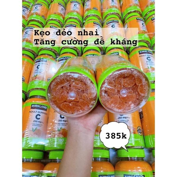 Kẹo ngậm Vitamin C 250mg Kirkland tăng sức đề kháng của Mỹ 180 viên