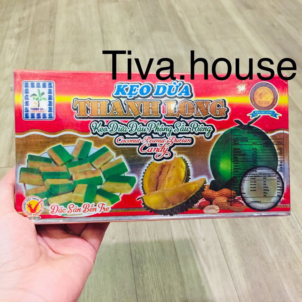 Kẹo dừa đặc sản Bến Tre Thanh Long GIÁ SỈ vị lá dứa sầu riêng 300g và đủ vị món ăn vặt đặc sản