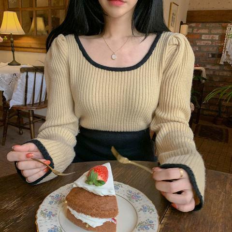 Áo len tay dài ôm dáng phong cách Hàn Quốc thời trang thu đông dành cho nữ