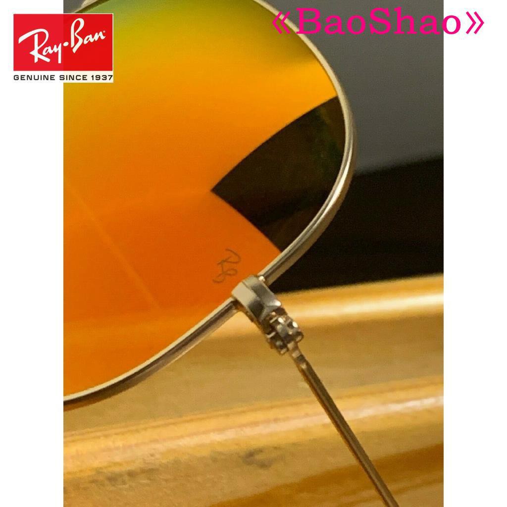 Kính Mát Ray / Ban Aviator Màu Cam Rb3026 112 / 69 62mm Cho Nam Và Nữ