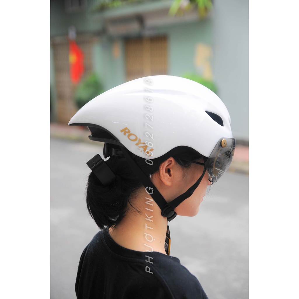 Mũ bảo hiểm xe đạp ROYAL MD16 trắng chính hãng