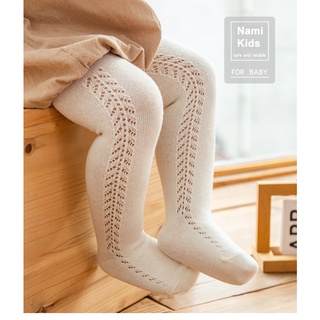 22:E1 Quần tất cotton lưới xương cá liền bàn dễ thương cho bé