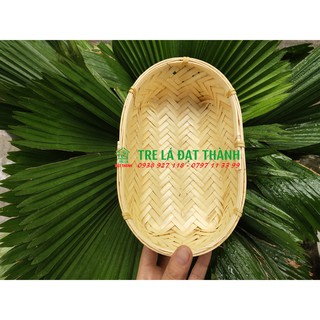 Khay tre đựng bánh mì xinh xắn hình ovan