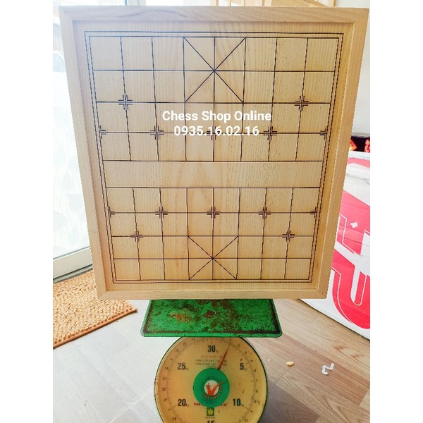 Bàn cờ tướng gỗ tần bì nguyên tấm có viền