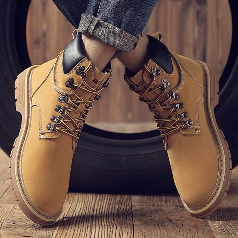 Giày boot nam cổ cao,phong cách Hàn Quốc,phối cùng khoá cài dây giầy cực ngầu-801 | BigBuy360 - bigbuy360.vn