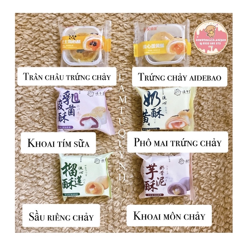 1 CHIẾC BÁNH TRỨNG CHẢY/TRÂN CHÂU/KHOAI CHẢY/PHÔ MAI date mới