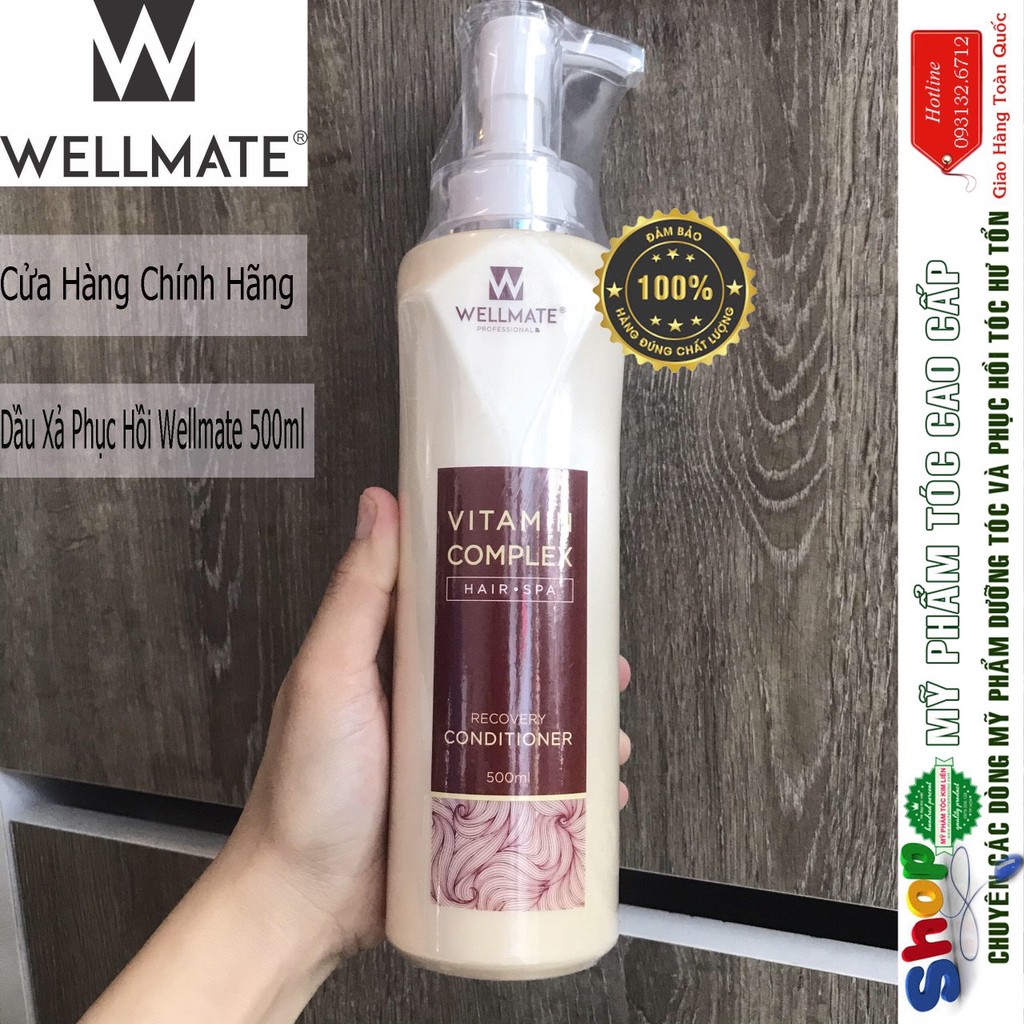 ✅ Hàng_Chính_Hãng_100%_New 2021✅Combo dầu gội xả chống rụng, phục hồi WELLMATE 500mlx 2 New 2021