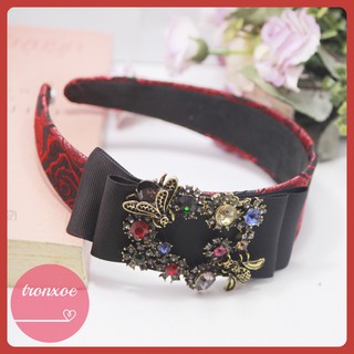 Cài tóc VIP Hàn Quốc bọc nhung gắn hoa đá cao cấp sang trọng VIP36130