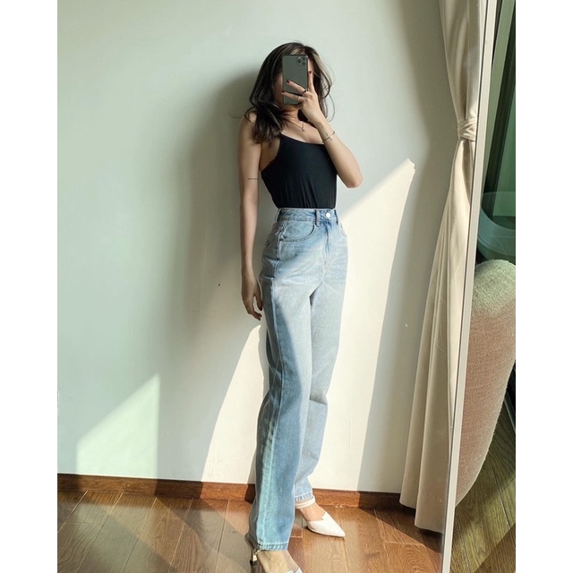 Quần jeans ống đứng lưng cao | BigBuy360 - bigbuy360.vn