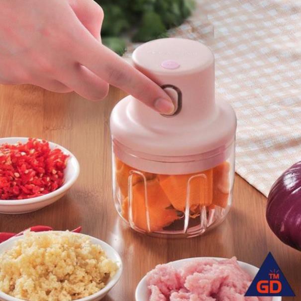 Máy Xay Thịt Cầm Tay Mini Sạc Điện 250ml – Máy Xay Tỏi Ớt, Củ Quả Đa Năng, Có Cổng Sạc Usb .