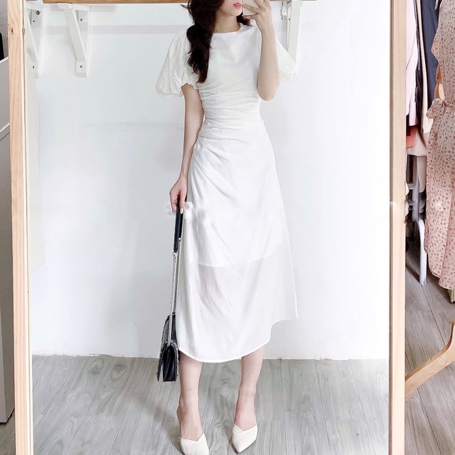 [Mã WASTMAY giảm 15% tối đa 30K đơn 150K] Đầm tay bồng nhún hông eo | BigBuy360 - bigbuy360.vn