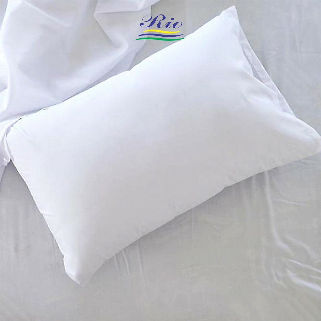 Vỏ gối Áo gối Cotton Riotex cho khách sạn trắng trơn 50x70cm, 40x60, vỏ ôm
