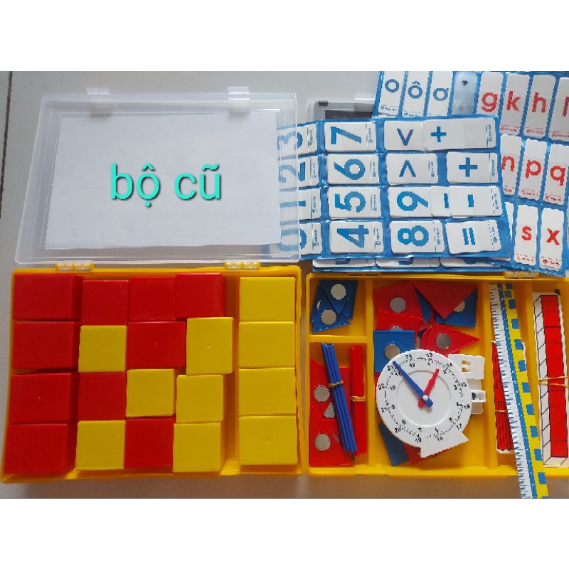 Bộ Thực hành Toán-TV lớp 1 chương trình mới + bộ hình khối/chương trình cũ khối vuông