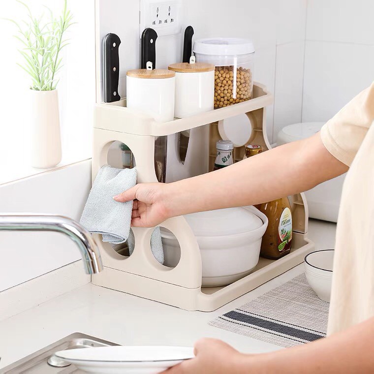 Kệ Gia Vị Nhà Bếp Đa Năng Kệ Đựng Gia Vị 2 Tầng Nhựa Hình Chữ H 88277 Shop Giao Hàng Nhanh