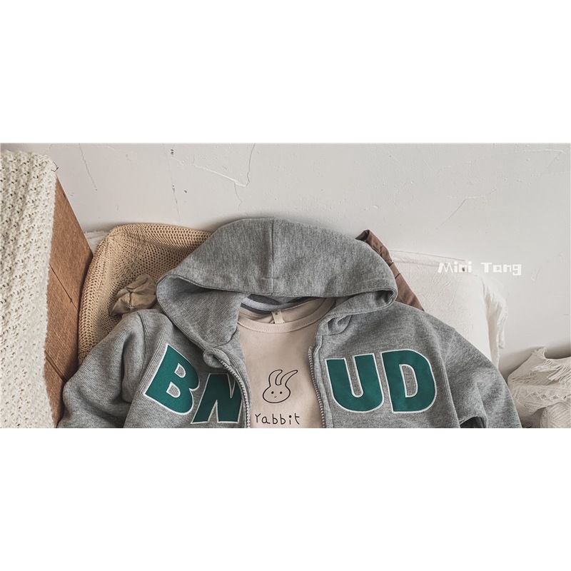 [Babycat] Hàng Có Sẵn Áo Khoác Có Mũ Trùm Đầu Mềm Mại Thoải Mái Phong Cách Hàn Quốc Nhật Bản ~ Dễ Phối Đồ Cho Bé Trai Và Bé Gái