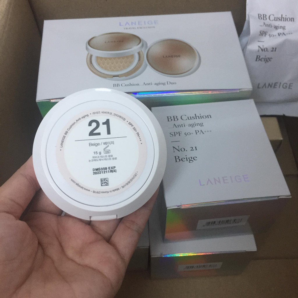 Phấn nước LANEIGE BB Cushion Anti aging Spf 50+PA+++ tặng kèm 1 lõi