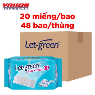 Mua THÙNG 48 BAO GIẤY HÍT BỤI LAU NHÀ DÙNG 1 LẦN LET-GREEN 20 MIẾNG