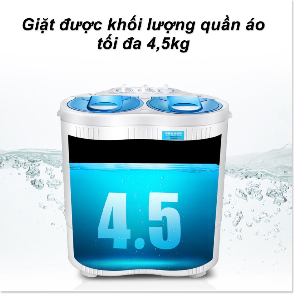 Máy Giặt Mini 2 Lồng 4,5kg tiết kiệm điện (Phiên bản nâng cấp vắt khô hơn)-TTHome