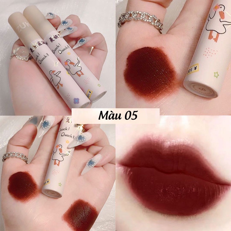 Son Kem Li ZUK Chính Hãng Hình Vịt Dễ Thương Lâu Trôi VELVET MATTE Cực Xinh Hàng Nội Địa Trung