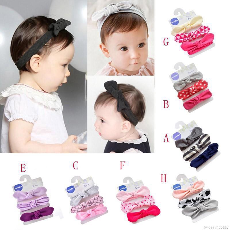 Bộ 3 băng đô cài tóc có nơ xinh xắn dành cho bé gái